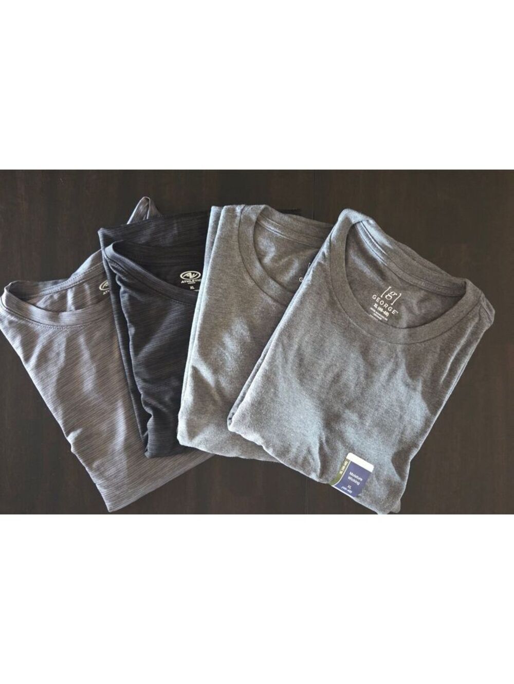 Set of 4 Men's XL Athletic and George Gray T-Shirts